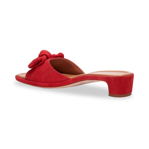 KATE SPADE Lilah Red Suede Knotted Bow Slide Sandals Mules In Lava Falls 7.5 - Picture 3 of 13